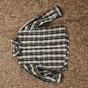 George Boy's Long Sleeved Shirt Size 4T Color Hunter Green/White/Black Plaid